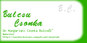 bulcsu csonka business card